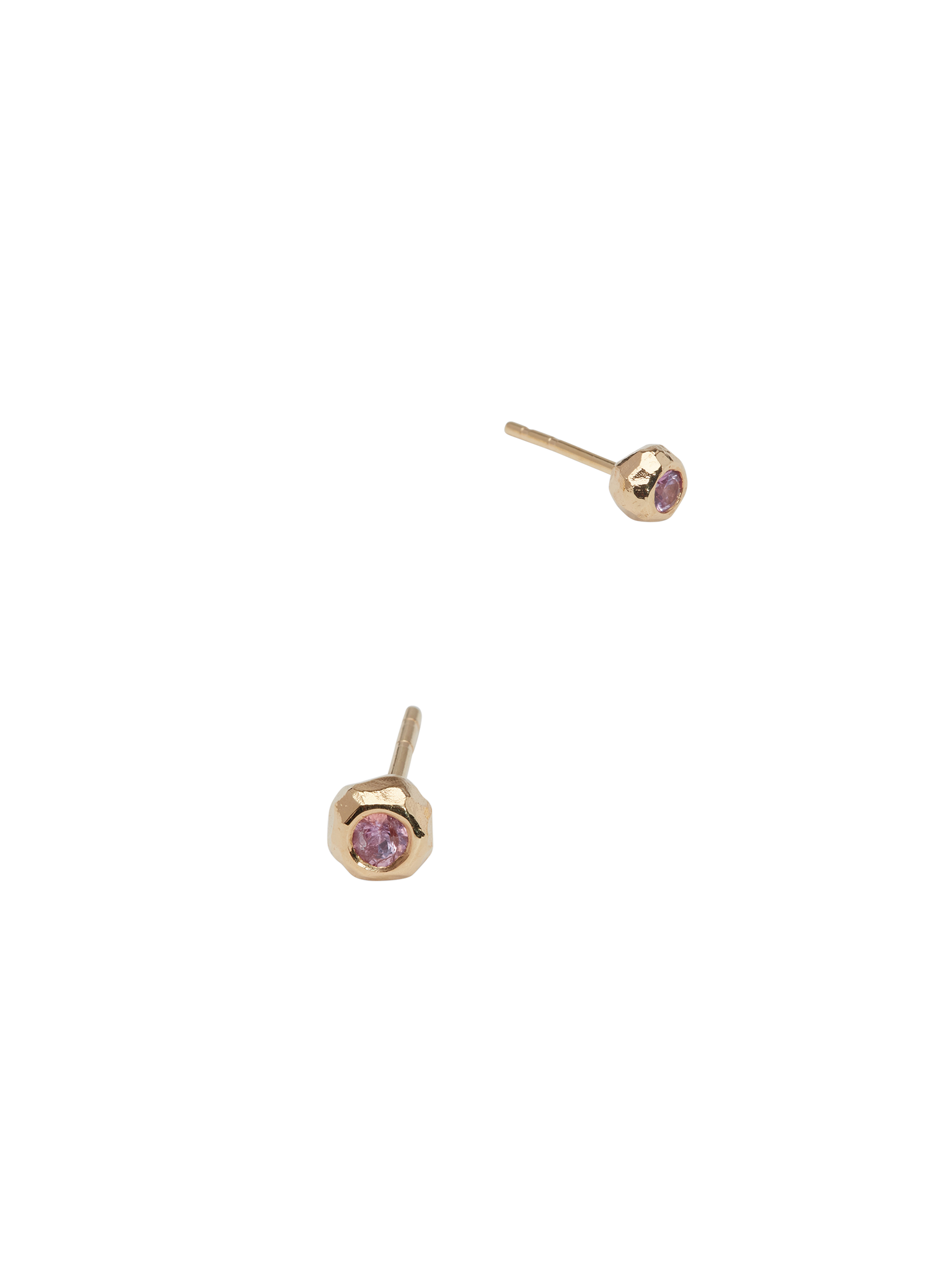 Ringo kula earrings in 18k yellow gold with 0,20ct pink sapphire